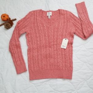 St. John's Bay Cable Knit Vneck Sweater